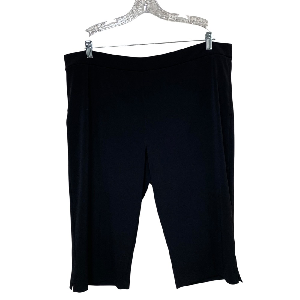 Susan Graver Capri Pants – XL Black Pull‑On Stretch